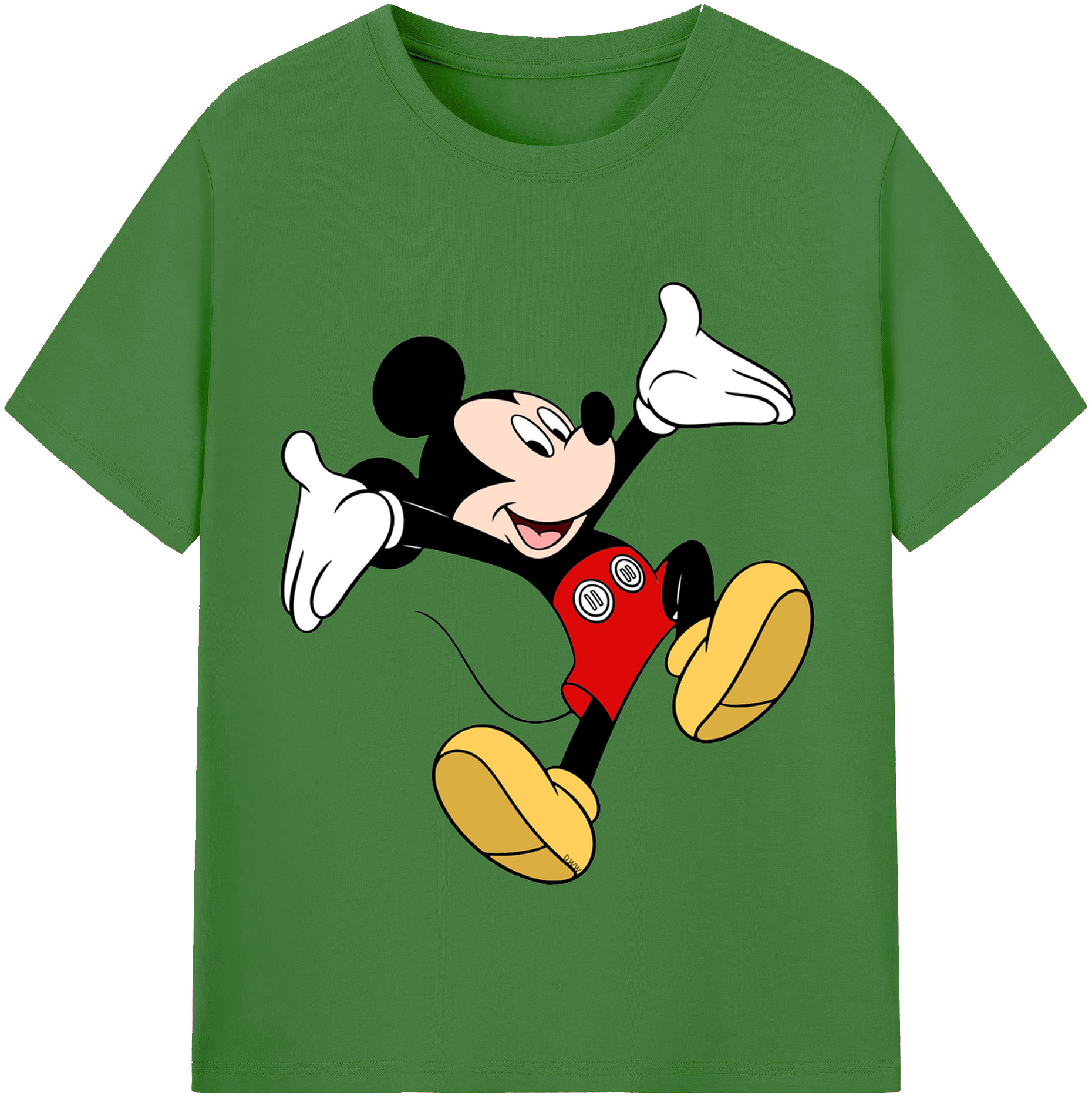（画像用） ミッキーマウス Mickey Mouse レディースカジュアルプリントTシャツ（綿100％）